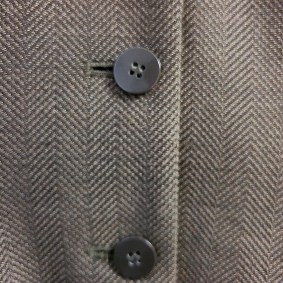 Vintage Chaus Blazer Herringbone Lambswool  Rayon Suit Separate Brown Size 8 - Picture 2 of 16